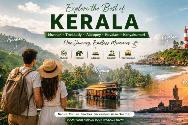 Munnar Thekkady Alleppey Kovalam Kanyakumari Tour Packages