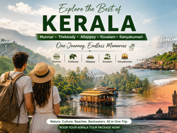 Munnar Thekkady Alleppey Kovalam Kanyakumari Tour Packages