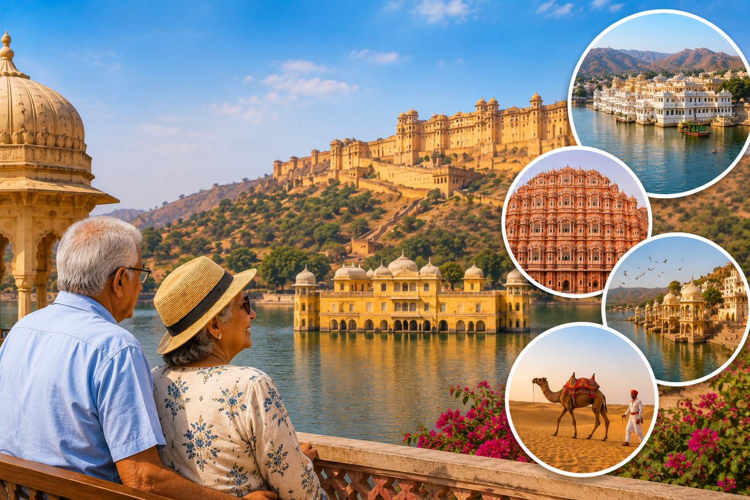 Senior citizens enjoying a Rajasthan holiday