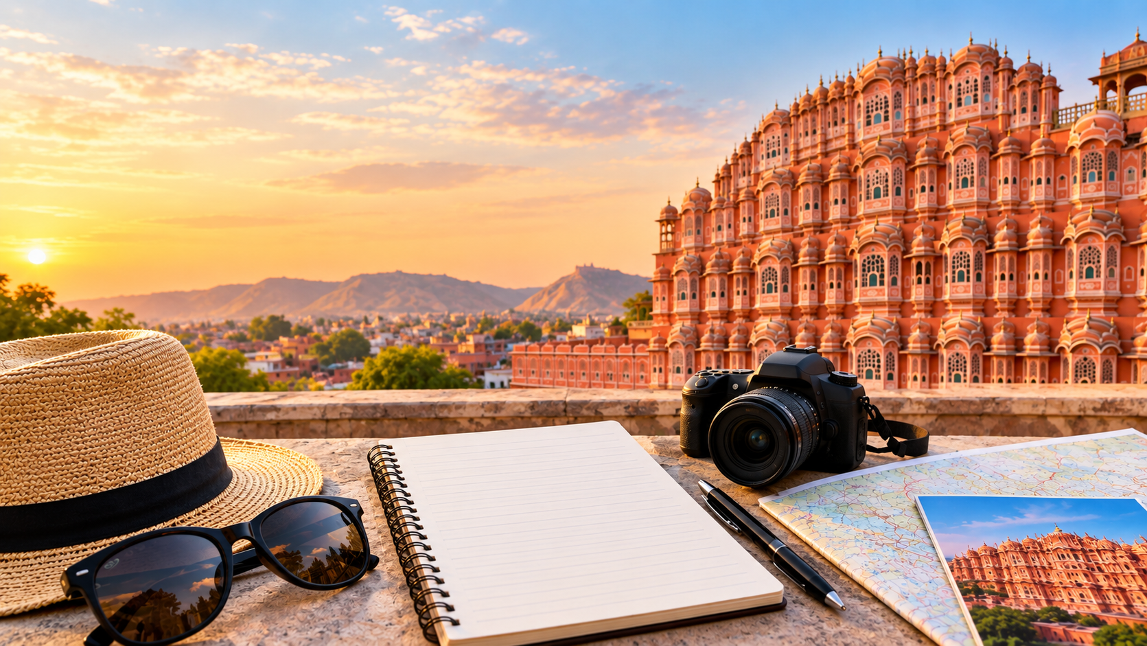 Sunset view of a Jaipur heritage property- choosing the best tour operators in Jaipur